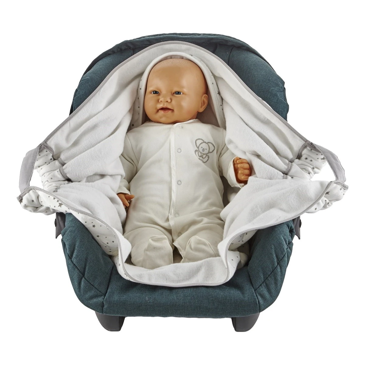 Babyjem Wit/Grijs Wikkeldeken 1116431 6 Babyjem Wit/Grijs Wikkeldeken 1116431 - Afbeelding 6