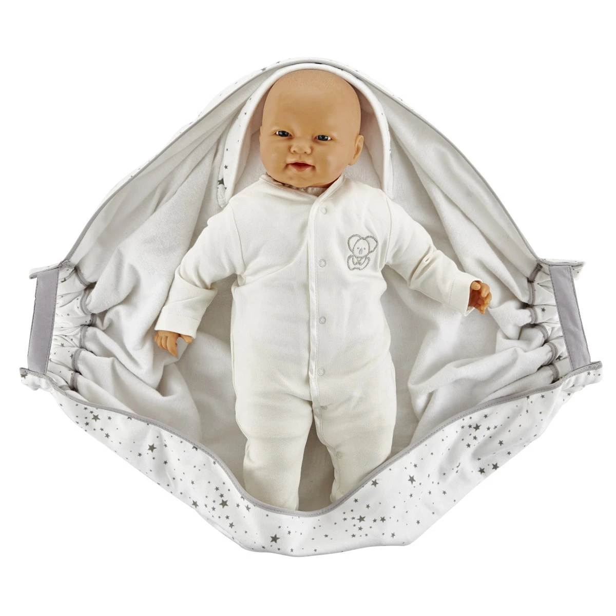 Babyjem Wit/Grijs Wikkeldeken 1116431 4 Babyjem Wit/Grijs Wikkeldeken 1116431 - Afbeelding 4