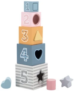 PolarB 2-in-1 Houten Stapelblokken En Vormenstoof 44016