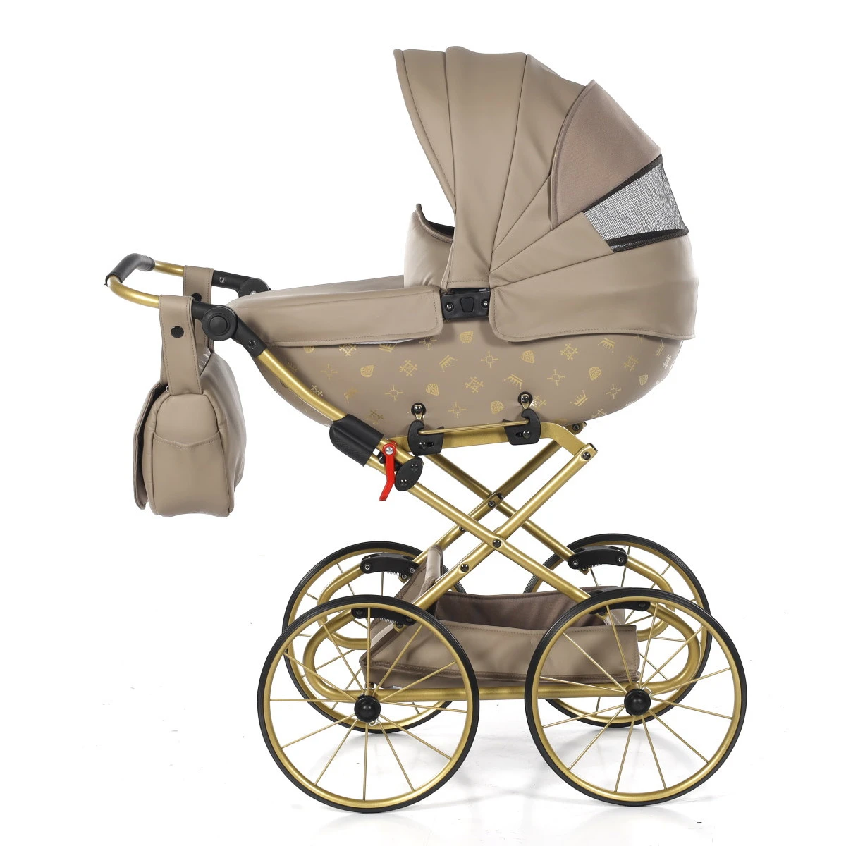 Tako Mini Imperial Vintage Beige/Gold Poppen Kinderwagen Incl. Tas 02 4 Tako Mini Imperial Vintage Beige/Gold Poppen Kinderwagen Incl. Tas 02 - Afbeelding 4