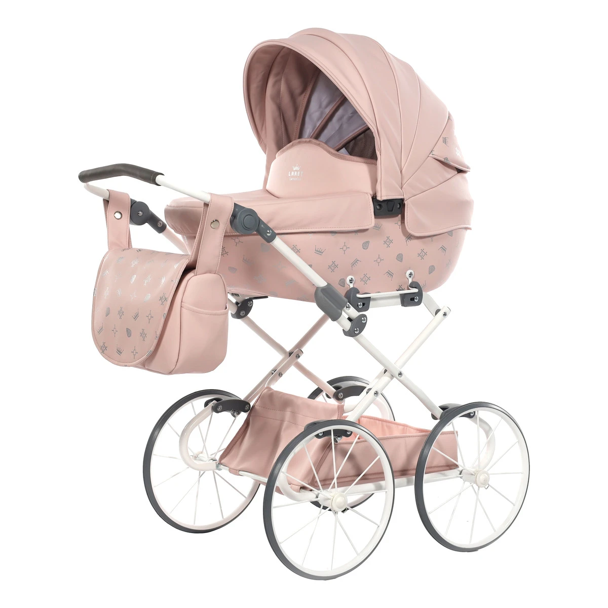 Tako Mini Imperial Vintage Pink Poppen Kinderwagen Incl. Tas 05 - Afbeelding 2