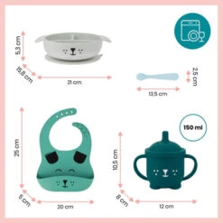 Babymoov Learn'Isy Hond Kinderservies Set Incl. Silicone Slab A005403 -Babyproducten Winkel a005403 kitlearnisychien packwebuniversal07 3661276174054 540x