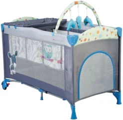Babygo Sleepwell Blue Campingbed Met Bodemverhoger 4404 -Babyproducten Winkel babygo sleepwell blue campingbed met bodemverhoger 1