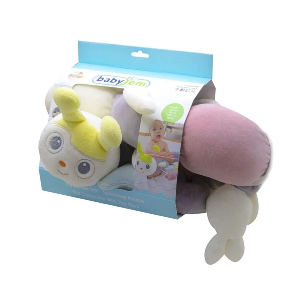 Babyjem Rups Roze 80cm Speelknuffel En Kussen 675 2 Babyjem Rups Roze 80cm Speelknuffel En Kussen 675 - Afbeelding 2