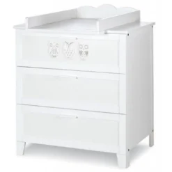 Babykamer Uil Wit: Ledikant, Commode En Open Kast -Babyproducten Winkel babykamer uil wit ledikant commode en 2 deurs kast 2 2