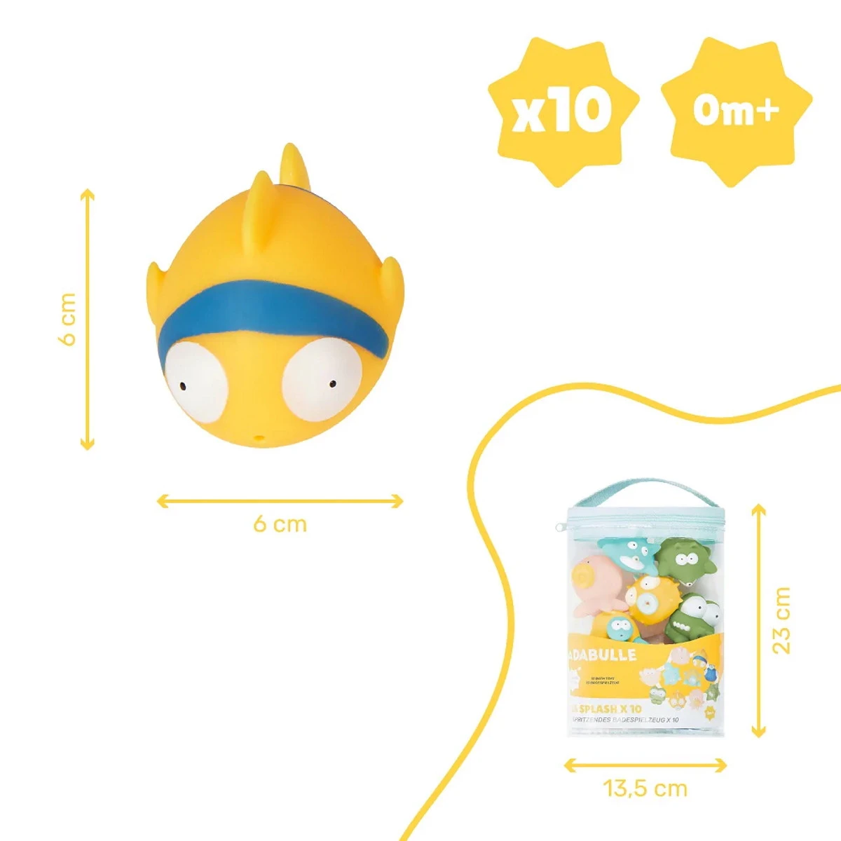 Badabulle Rigolo Splash 10 Stuks Badspeeltjes Met Tas B017024 2 Badabulle Rigolo Splash 10 Stuks Badspeeltjes Met Tas B017024 - Afbeelding 2