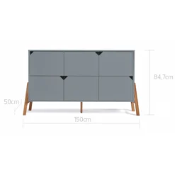 Bellamy Lotta Grey Commode Met 6 Lades LOSZKO6S -Babyproducten Winkel bellamy lotta grey commode met 6 lades loszko6s 3