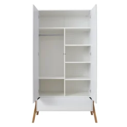 Bellamy Lotta Snow Babykamer: Ledikant/Juniorbed, Commode En 2-Deurskast -Babyproducten Winkel bellamy lotta snow 2 deurskast lobisz2d 2 1