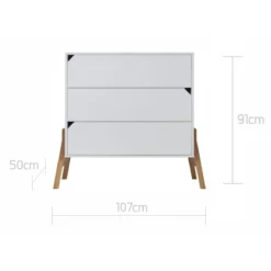 Bellamy Lotta Snow Babykamer: Ledikant/Juniorbed, Commode En 2-Deurskast -Babyproducten Winkel bellamy lotta snow commode lobikomo 2 2