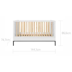 Bellamy Lumi White Babykamer: Ledikant/Juniorbed En Commode -Babyproducten Winkel bellamy lumi white 70 x 140 cm ledikant juniorbed lubilo70 7 1
