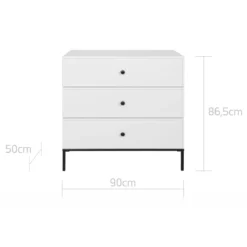 Bellamy Lumi White Babykamer: Ledikant/Juniorbed En Commode -Babyproducten Winkel bellamy lumi white commode lubikomo 3 1