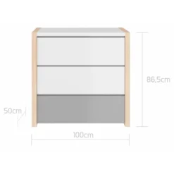 Bellamy Pinette Babykamer: Ledikant/Juniorbed, Commode En 2-Deurskast -Babyproducten Winkel bellamy pinette commode pibskomo 3 2