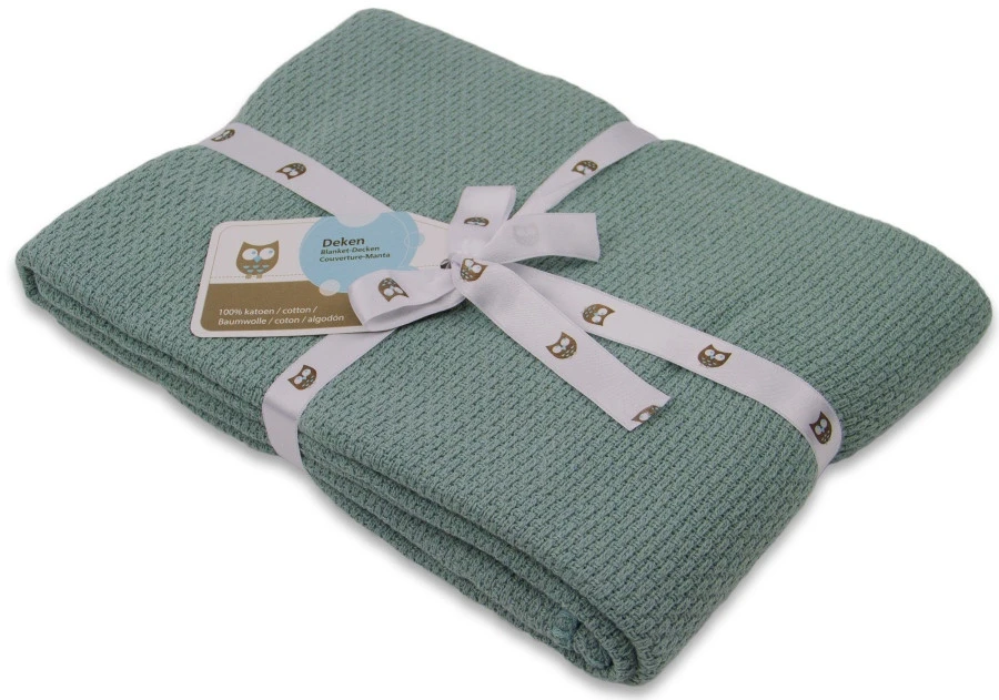 Briljant Pique Stonegreen 75 X 100 Cm Zomer Wiegdeken 60R 2 Briljant Pique Stonegreen 75 X 100 Cm Zomer Wiegdeken 60R - Afbeelding 2