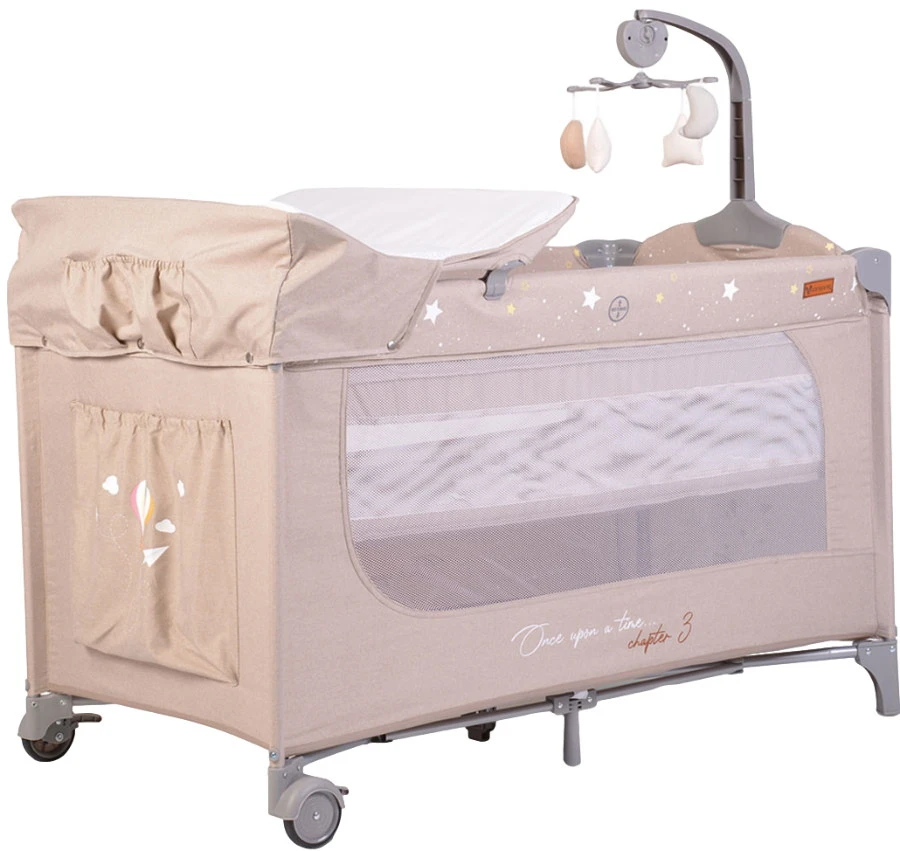 Cangaroo Once Upon A Time 3 Beige Campingbed Met Aankleedvlak 1 Cangaroo Once Upon A Time 3 Beige Campingbed Met Aankleedvlak