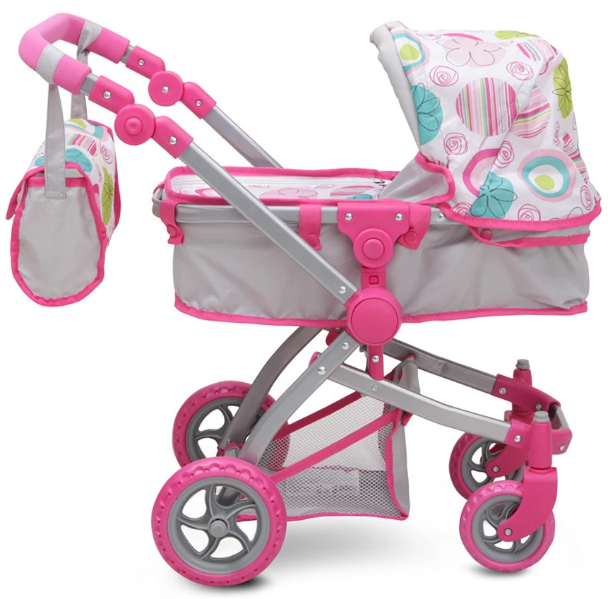 Cangaroo Pink Rose Poppen Kinderwagen 9651B 2 Cangaroo Pink Rose Poppen Kinderwagen 9651B - Afbeelding 2