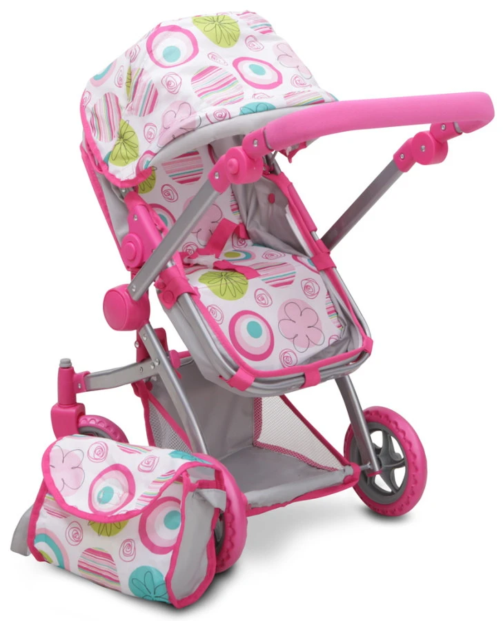 Cangaroo Pink Rose Poppen Kinderwagen 9651B 5 Cangaroo Pink Rose Poppen Kinderwagen 9651B - Afbeelding 5