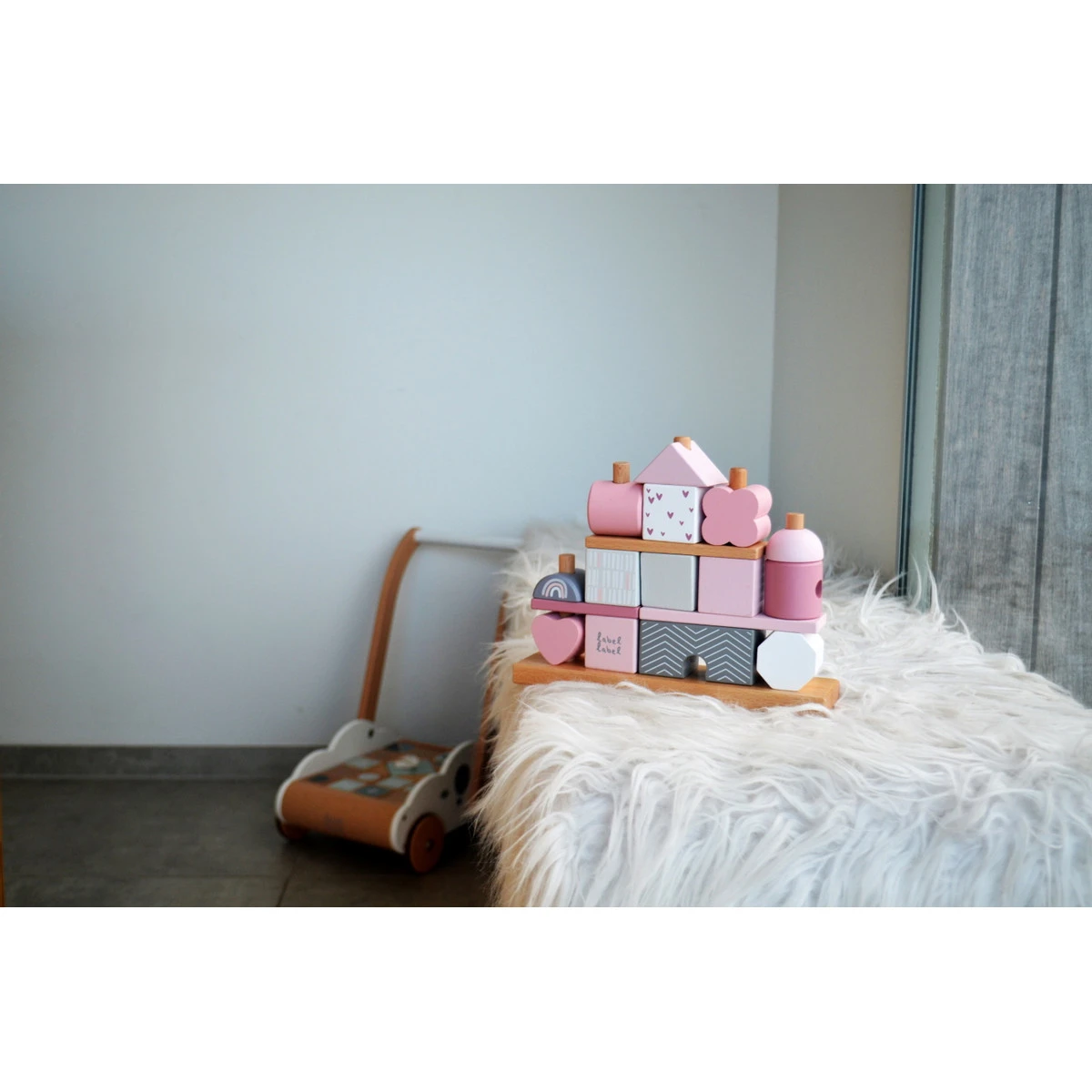 Label Label Roze Houten Blokken LLWT-25088 3 Label Label Roze Houten Blokken LLWT-25088 - Afbeelding 3