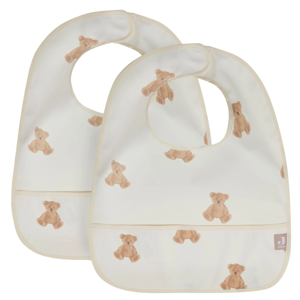 Jollein Teddy Bear 2-pack Waterproof Slabber 029-864-66095 1 Jollein Teddy Bear 2-pack Waterproof Slabber 029-864-66095
