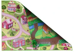 Kids Corner Farm Life/Sweet Town 95x113 Cm Omkeerbaar Vloerkleed En Speelmat