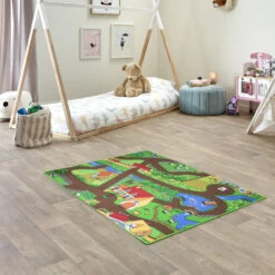 Kids Corner Farm Life/Sweet Town 95x113 Cm Omkeerbaar Vloerkleed En Speelmat -Babyproducten Winkel kids corner farm lifesweet town 95x113 cm omkeerbaar vloerkleed en speelmat 5