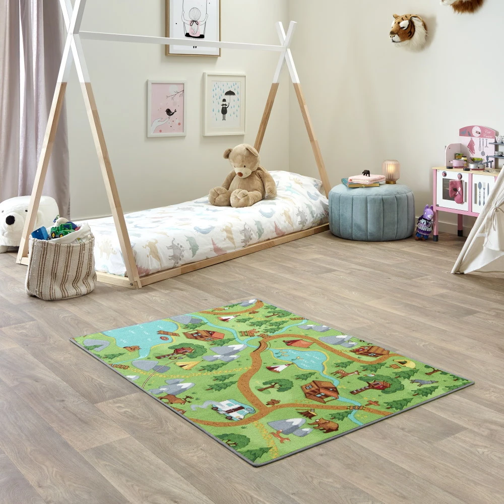 Kids Corner Hiking/Little Village 95x113 Cm Omkeerbaar Vloerkleed En Speelmat 5 Kids Corner Hiking/Little Village 95x113 Cm Omkeerbaar Vloerkleed En Speelmat - Afbeelding 5