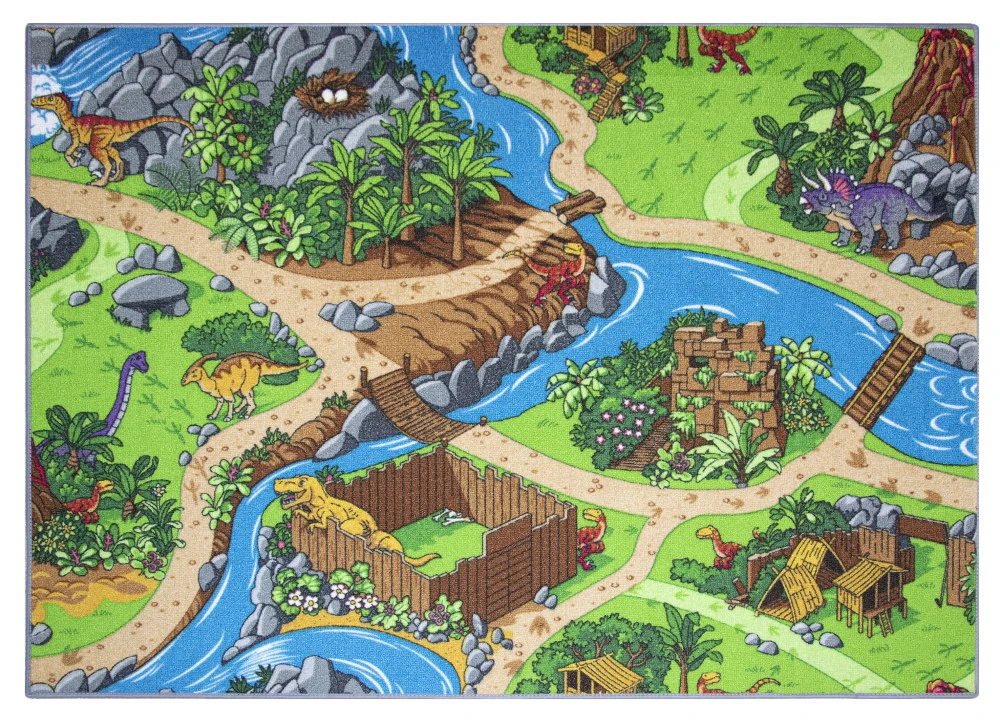 Kids Corner Playcity/Dino 95x113 Cm Omkeerbaar Vloerkleed En Speelmat 4 Kids Corner Playcity/Dino 95x113 Cm Omkeerbaar Vloerkleed En Speelmat - Afbeelding 4
