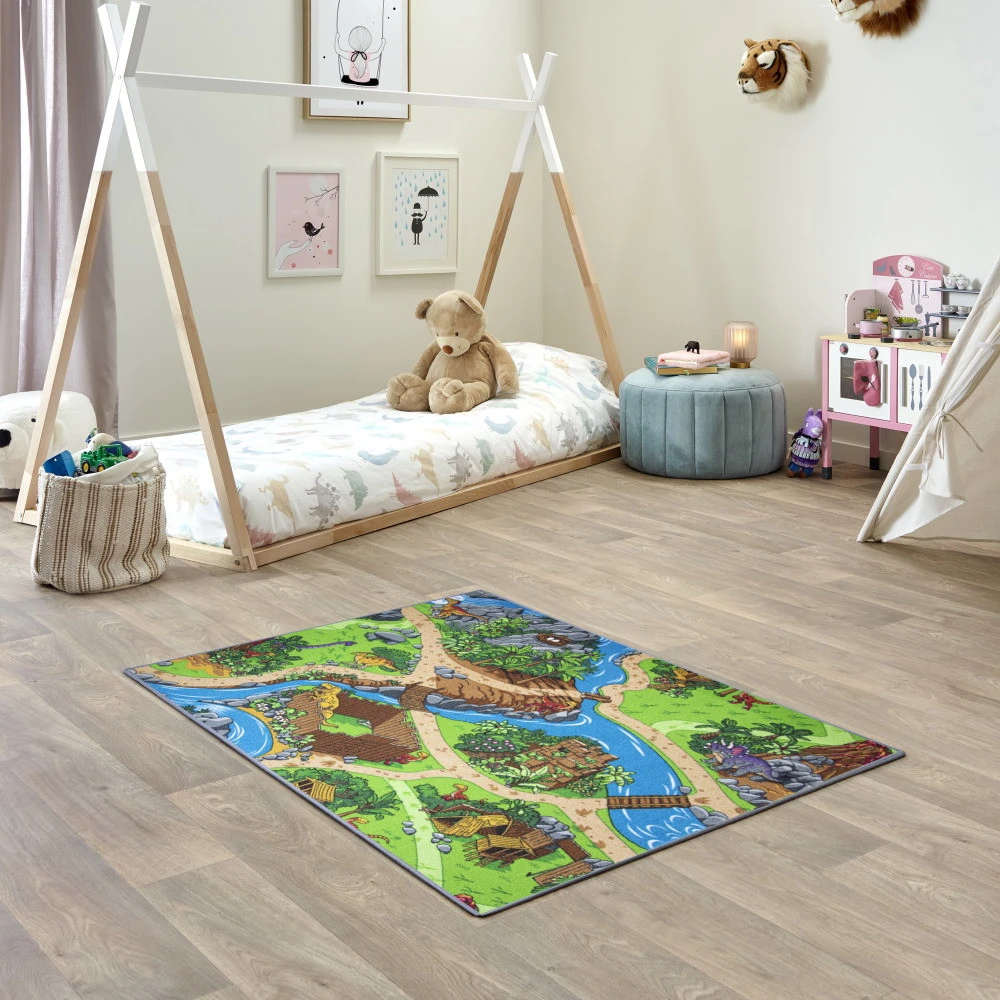 Kids Corner Playcity/Dino 95x113 Cm Omkeerbaar Vloerkleed En Speelmat 7 Kids Corner Playcity/Dino 95x113 Cm Omkeerbaar Vloerkleed En Speelmat - Afbeelding 7