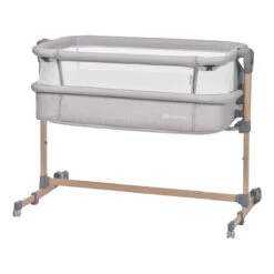 Kinderkraft Neste Air Grey-Wood Wieg Aan Bed KKLNEAIRGRY00W