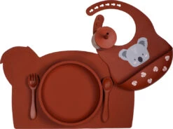 Tryco Dark Rust Siliconen Bord TR-392821 -Babyproducten Winkel koala dark rust silicone collection 01 4