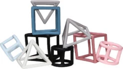 Label Label Roze 3 Stuks Geometrische Silicone Bijtringen LLST-15294 -Babyproducten Winkel label label 3 stuks geometrische silicone bijtringen 1