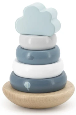 Label Label Blauw Houten Tuimelring Piramide LLWT-25255