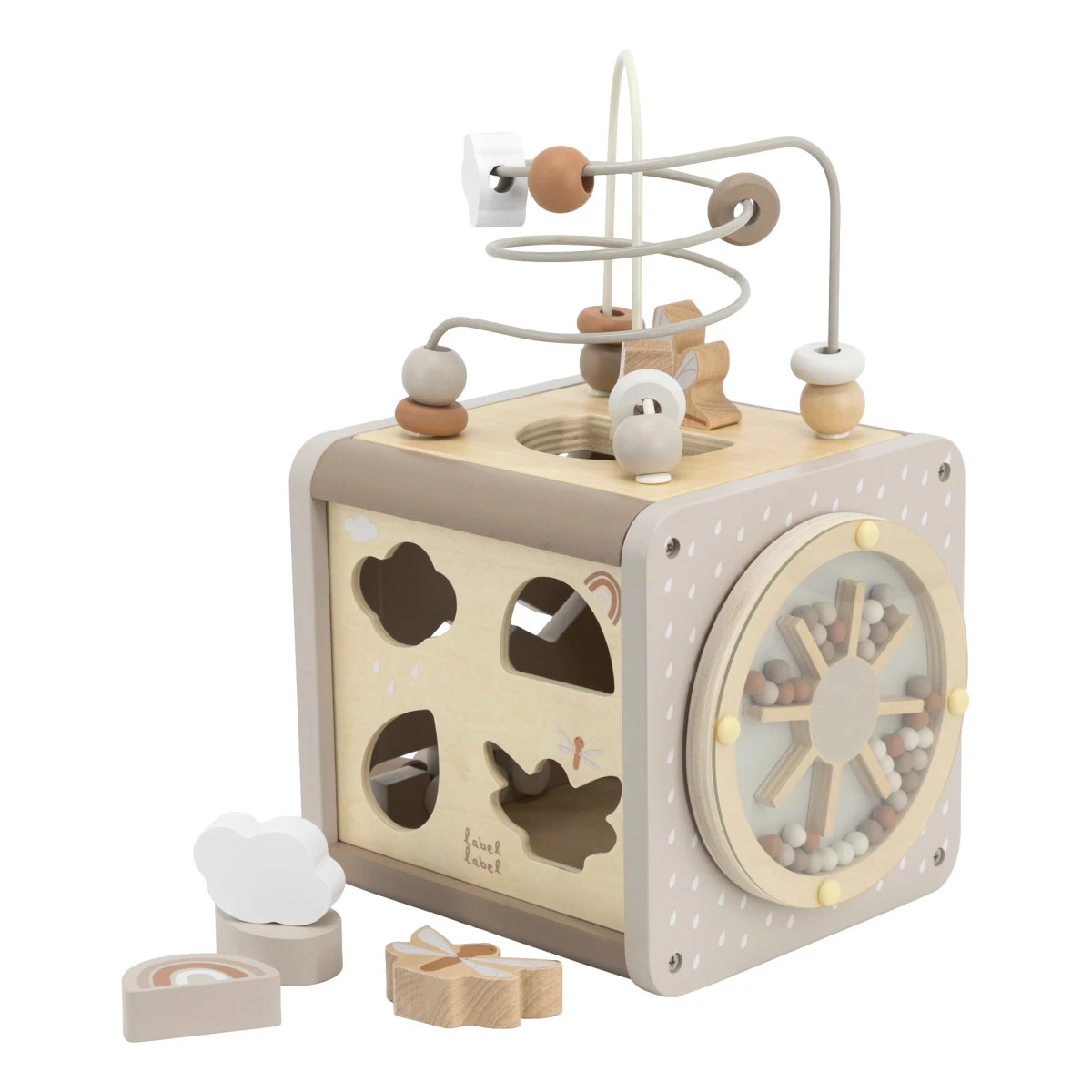 Label Label Nougat Houten Activiteitenkubus LLWT-37131 1 Label Label Nougat Houten Activiteitenkubus LLWT-37131