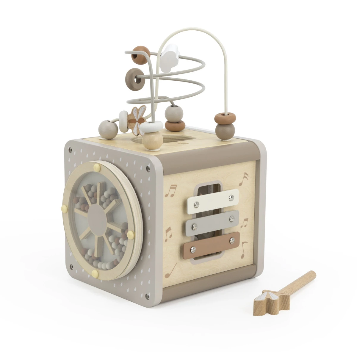 Label Label Nougat Houten Activiteitenkubus LLWT-37131 3 Label Label Nougat Houten Activiteitenkubus LLWT-37131 - Afbeelding 3