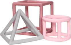 Label Label Roze 3 Stuks Geometrische Silicone Bijtringen LLST-15294