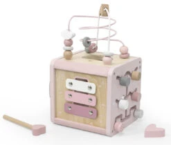 Label Label Roze Houten Activiteitenkubus LLWT-34314 -Babyproducten Winkel label label roze houten activiteitenkubus llwt 34314 3