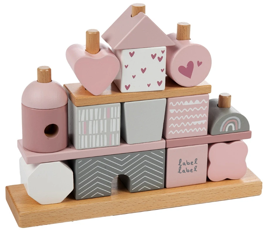 Label Label Roze Houten Blokken LLWT-25088 1 Label Label Roze Houten Blokken LLWT-25088