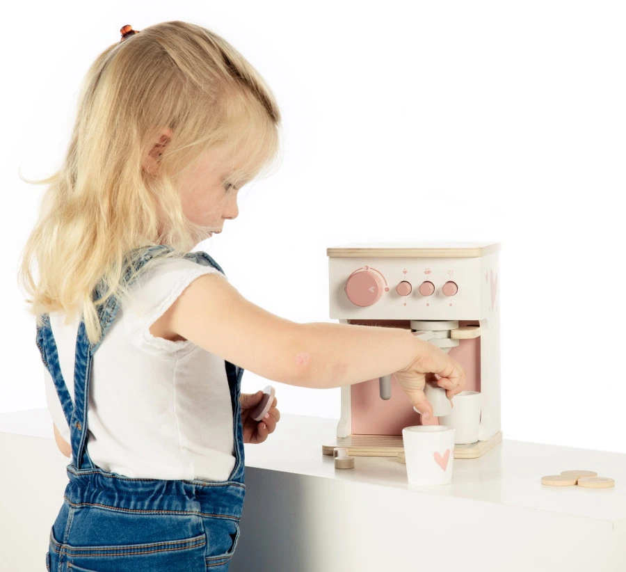 Label Label Roze Houten Espresso Machine LLWT-24883 2 Label Label Roze Houten Espresso Machine LLWT-24883 - Afbeelding 2