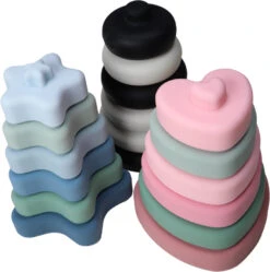 Label Label Zwart/Wit Silicone Stapeltoren LLST-15379 -Babyproducten Winkel label label silicone stapeltoren 2