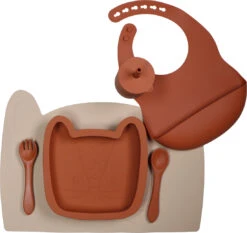 Tryco Leopard Sienna Siliconen Bord TR-392816 -Babyproducten Winkel leopard sand silicone collection 03 1