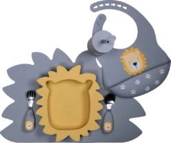 Tryco Lion Honey Gold Siliconen Bord TR-392815 -Babyproducten Winkel lion dusty blue silicone collection 03 2