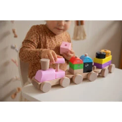 Label Label Barbapapa Houten Stapeltoren Trein LLBB-35885 -Babyproducten Winkel llbb 35885 barbapapa wooden stacking train 08