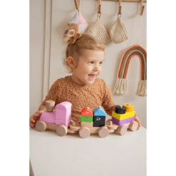 Label Label Barbapapa Houten Stapeltoren Trein LLBB-35885 -Babyproducten Winkel llbb 35885 barbapapa wooden stacking train 09