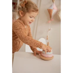 Label Label Roze Houten Tuimelring Piramide LLWT-25224 -Babyproducten Winkel llwt 25224 5420067925224 stacking rings balance pink 02
