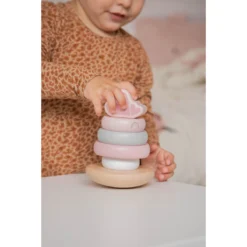 Label Label Roze Houten Tuimelring Piramide LLWT-25224 -Babyproducten Winkel llwt 25224 5420067925224 stacking rings balance pink 04