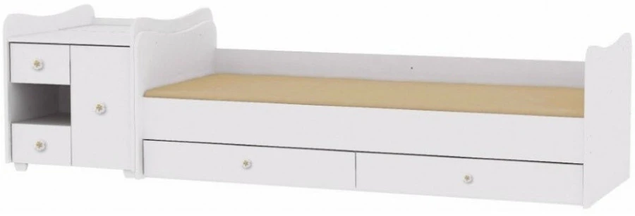 Lorelli Mini Max White/Artwood 2-in-1 Bed En Commode 190/72 1015050-0030 4 Lorelli Mini Max White/Artwood 2-in-1 Bed En Commode 190/72 1015050-0030 - Afbeelding 4