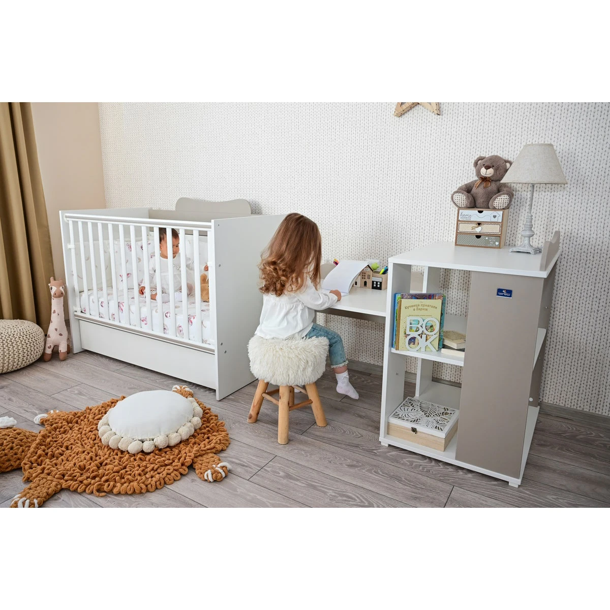 Lorelli Multi White/Beige 2-in-1 Bed En Commode 1015057 0037A 18 Lorelli Multi White/Beige 2-in-1 Bed En Commode 1015057 0037A - Afbeelding 18