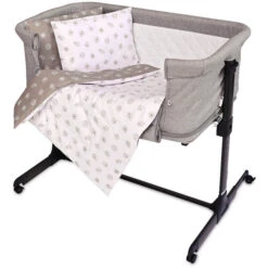 Lorelli Eva Abstract Leaves Grey/Beige 5-delige Set Voor Wieg En Ledikant 2080114-5001 -Babyproducten Winkel lorelli wieg en ledikant set 4