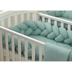 MamaLoes Amy Ajour Stonegreen 210 Cm Braided Bedbumper 84270 -Babyproducten Winkel mamaloes amy ajour stonegreen 210 cm braided bedbumper 84270 5