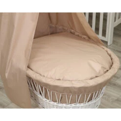 MamaLoes Pure Beige Deluxe Wit Baby Wiegje 84482 -Babyproducten Winkel mamaloes amy beige bekleding voor deluxe wieg 84482 3