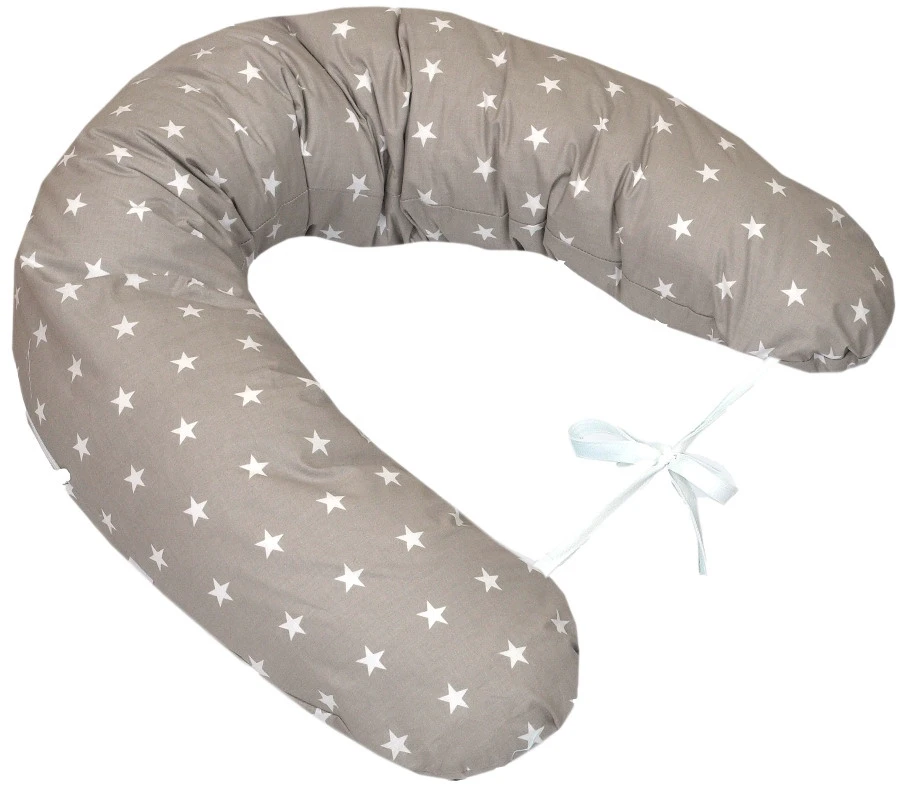 MamaLoes Amy Grijs Met Witte Sterren Voedingskussen 66780 1 MamaLoes Amy Grijs Met Witte Sterren Voedingskussen 66780
